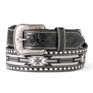 Ariat Boy's Black Southwestern Inlay with Backstitch