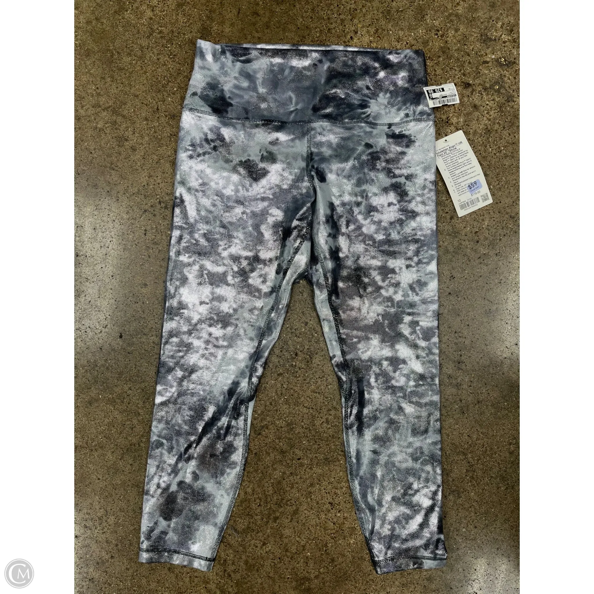 Athletic Leggings By Lululemon In Silver, Size: 12