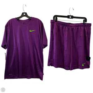 Athletic Shorts 2pc By Nike In Green & Purple, Size: Xl
