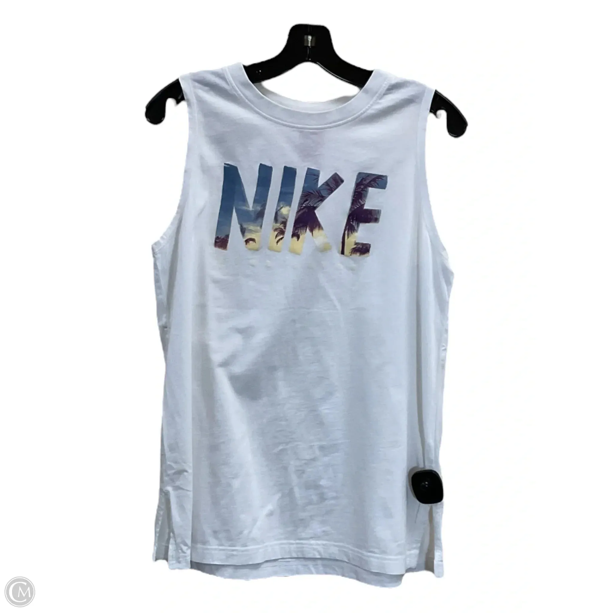 Athletic Tank Top By Nike In White, Size: M