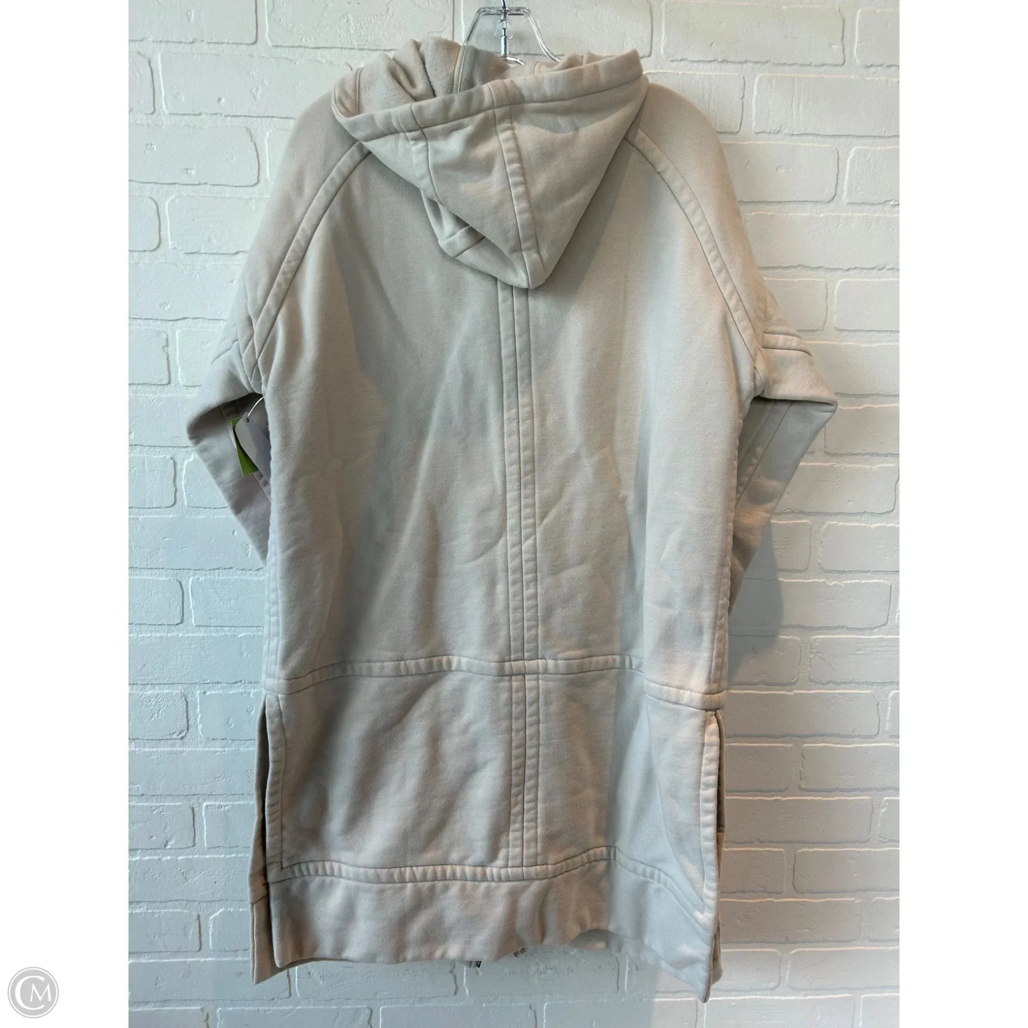 Athletic Top Long Sleeve Hoodie By Athleta In Cream, Size: M