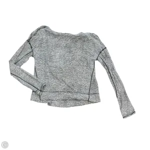 Athletic Top Long Sleeve Hoodie By Lululemon In Grey & White, Size: 6