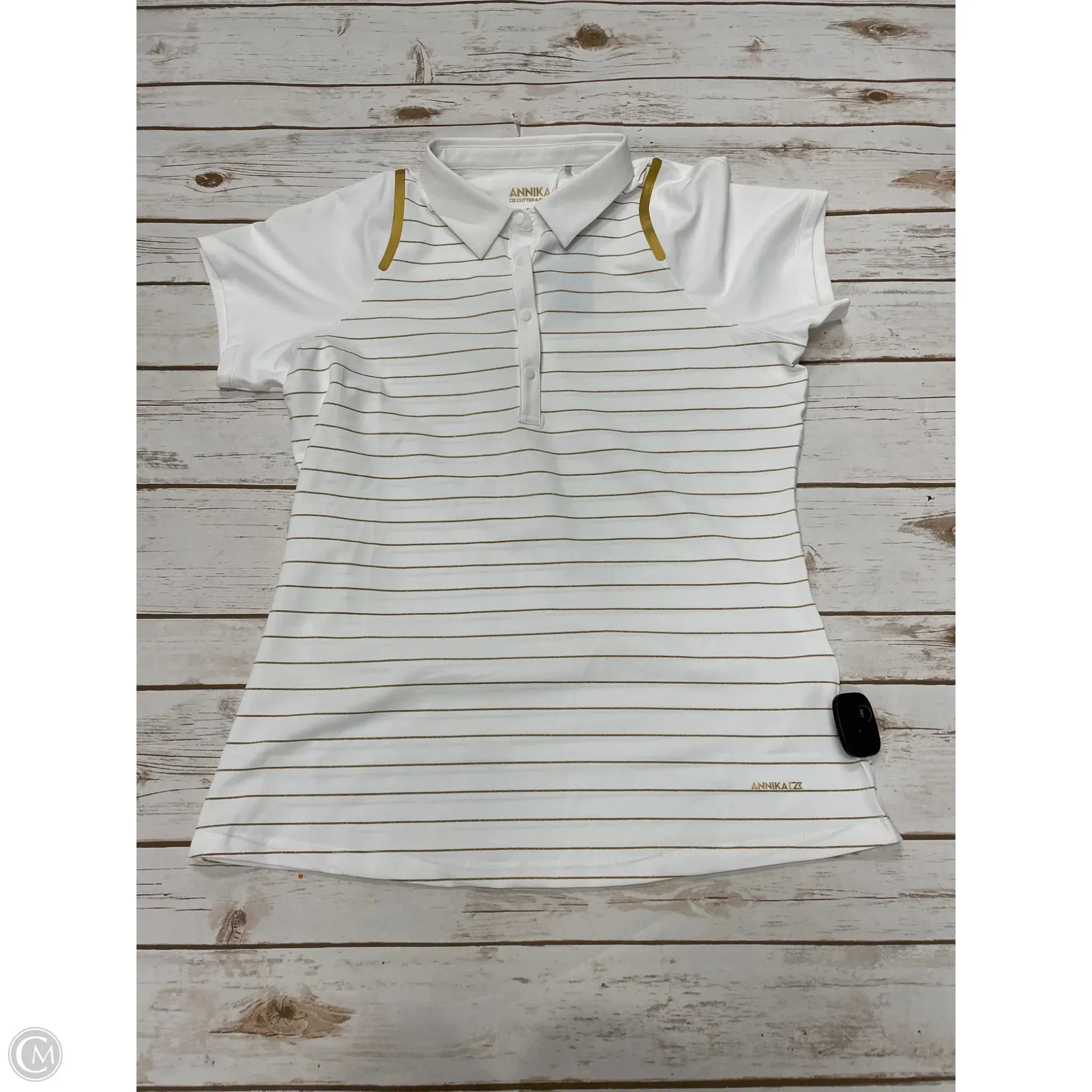Athletic Top Short Sleeve By Cutter And Buck In Yellow, Size: M