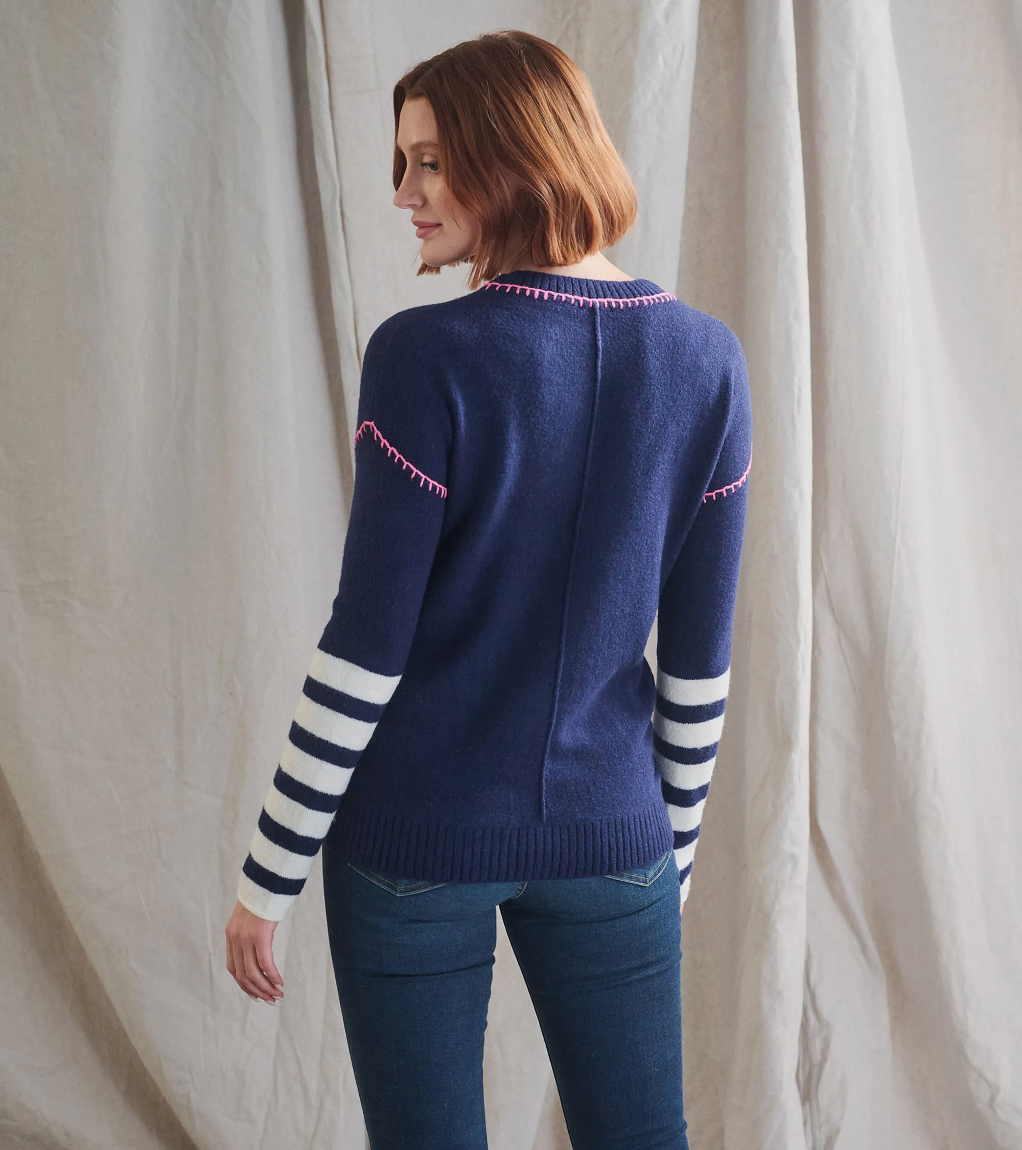 Avery Sweater - Navy Stripes -Hatley