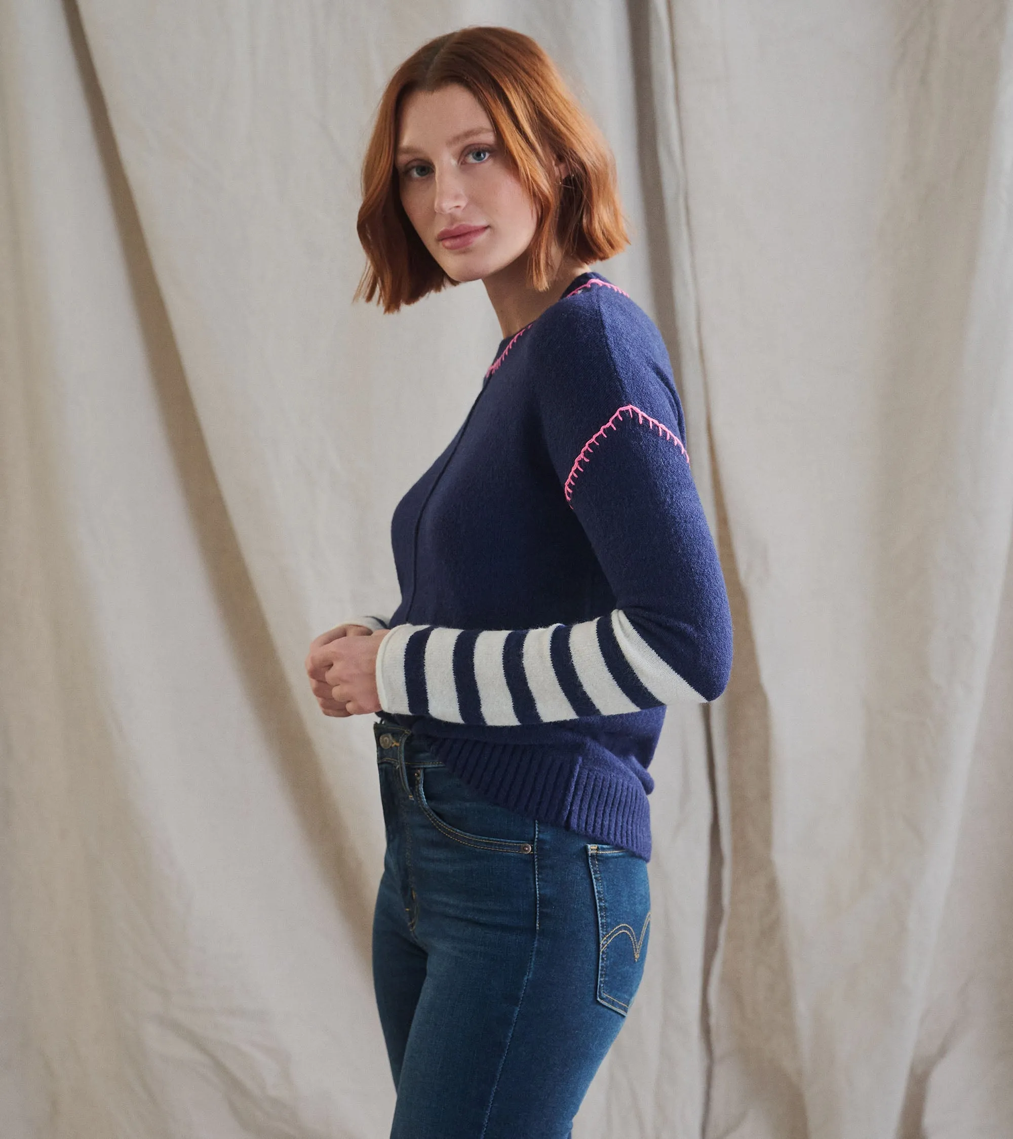 Avery Sweater - Navy Stripes -Hatley