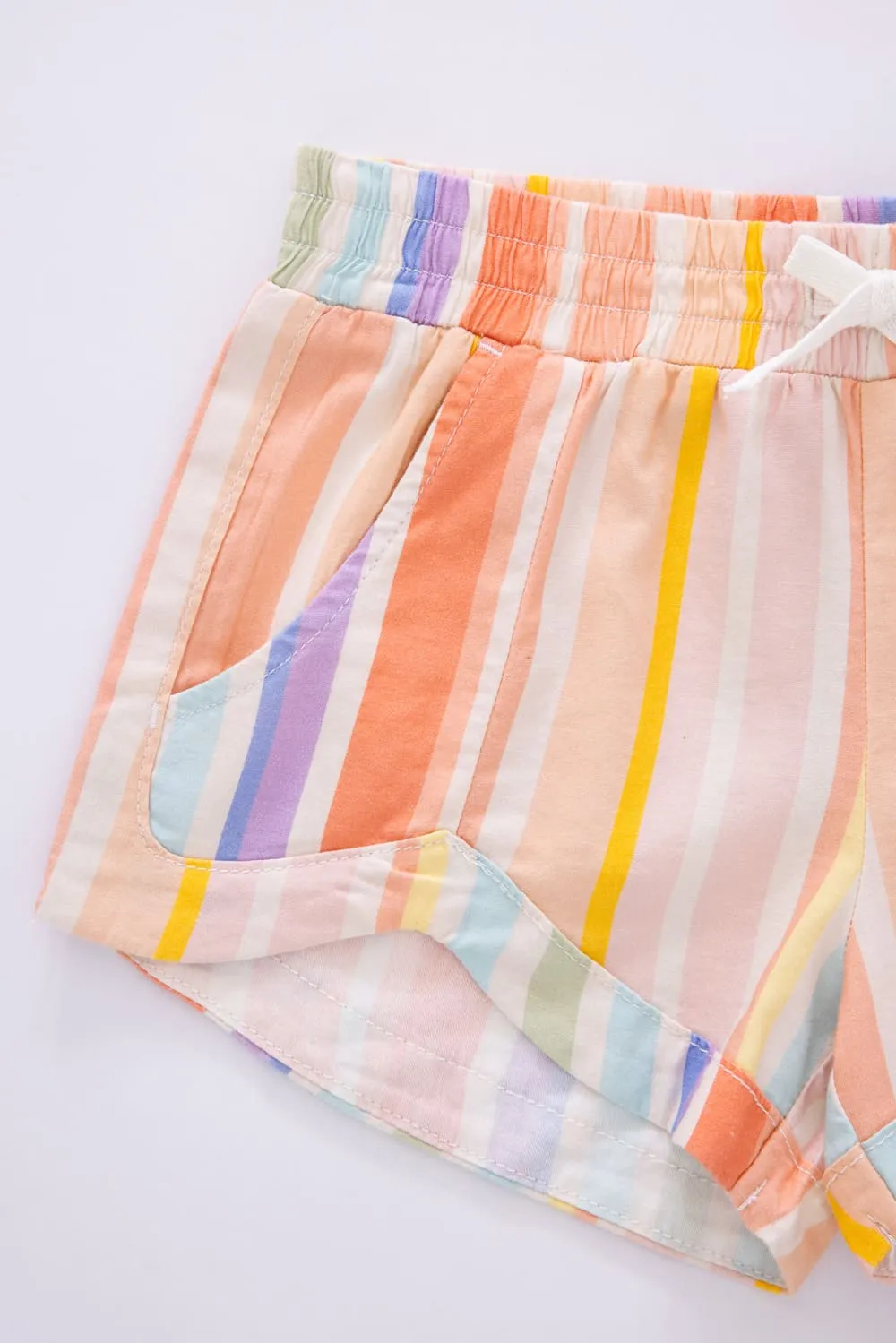 Billabong Youth Mad For You Stripe Elastic Waist Shorts for Girls in Multi | 25BSSIC19S-680
