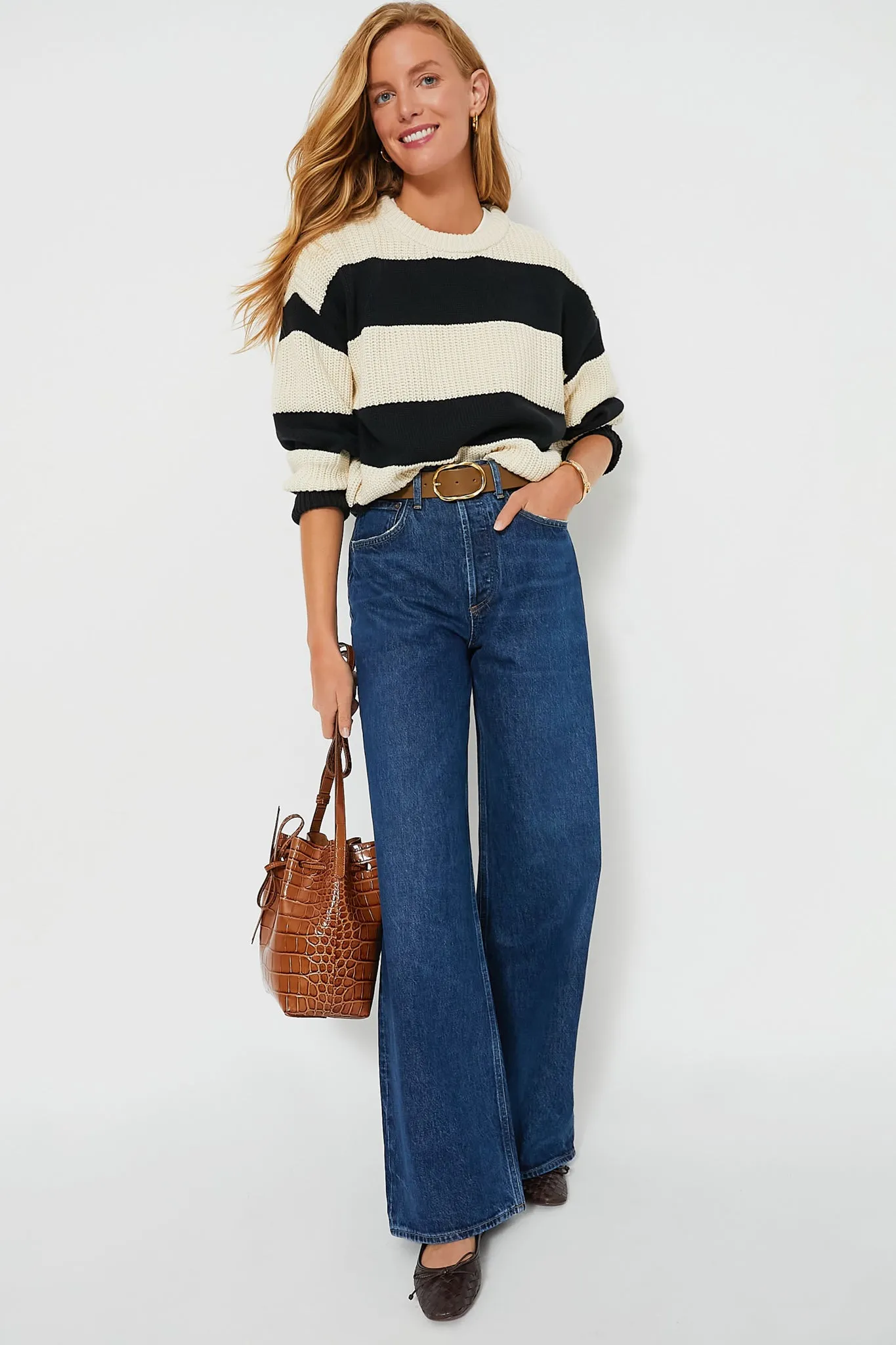 Black Fresca Stripe Sweater