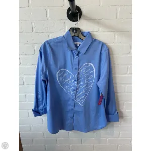 Blouse 3/4 Sleeve By Chicos In Blue & White, Size: S