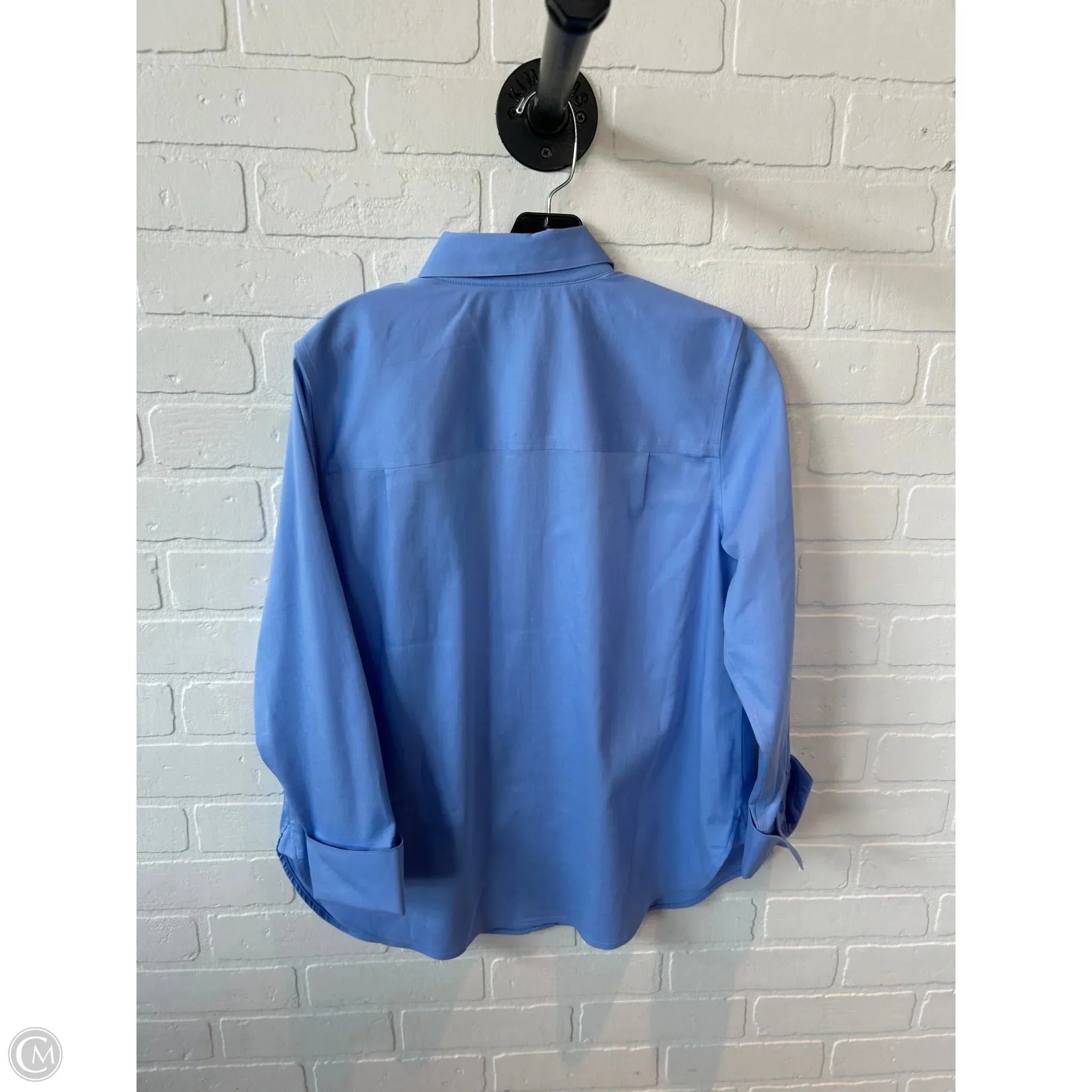 Blouse 3/4 Sleeve By Chicos In Blue & White, Size: S