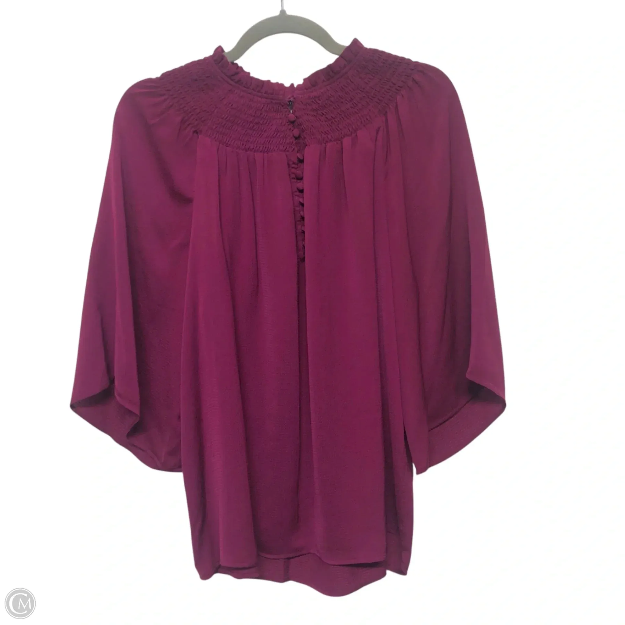 Blouse 3/4 Sleeve By Investments In Purple, Size: S