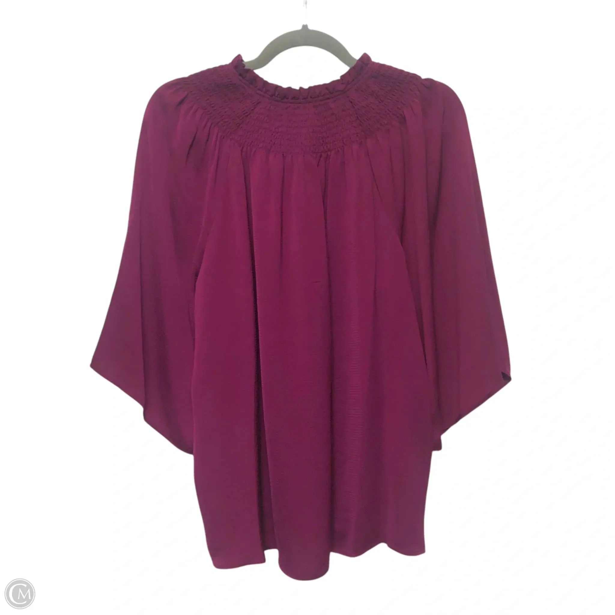 Blouse 3/4 Sleeve By Investments In Purple, Size: S