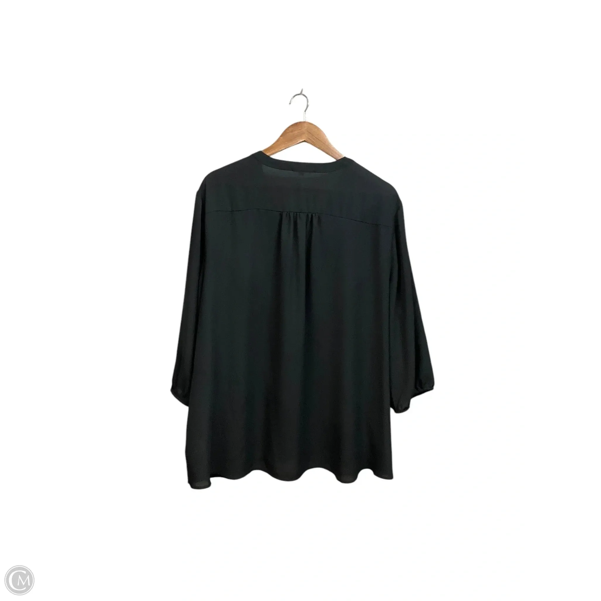 Blouse 3/4 Sleeve By Maurices In Black, Size: 3x
