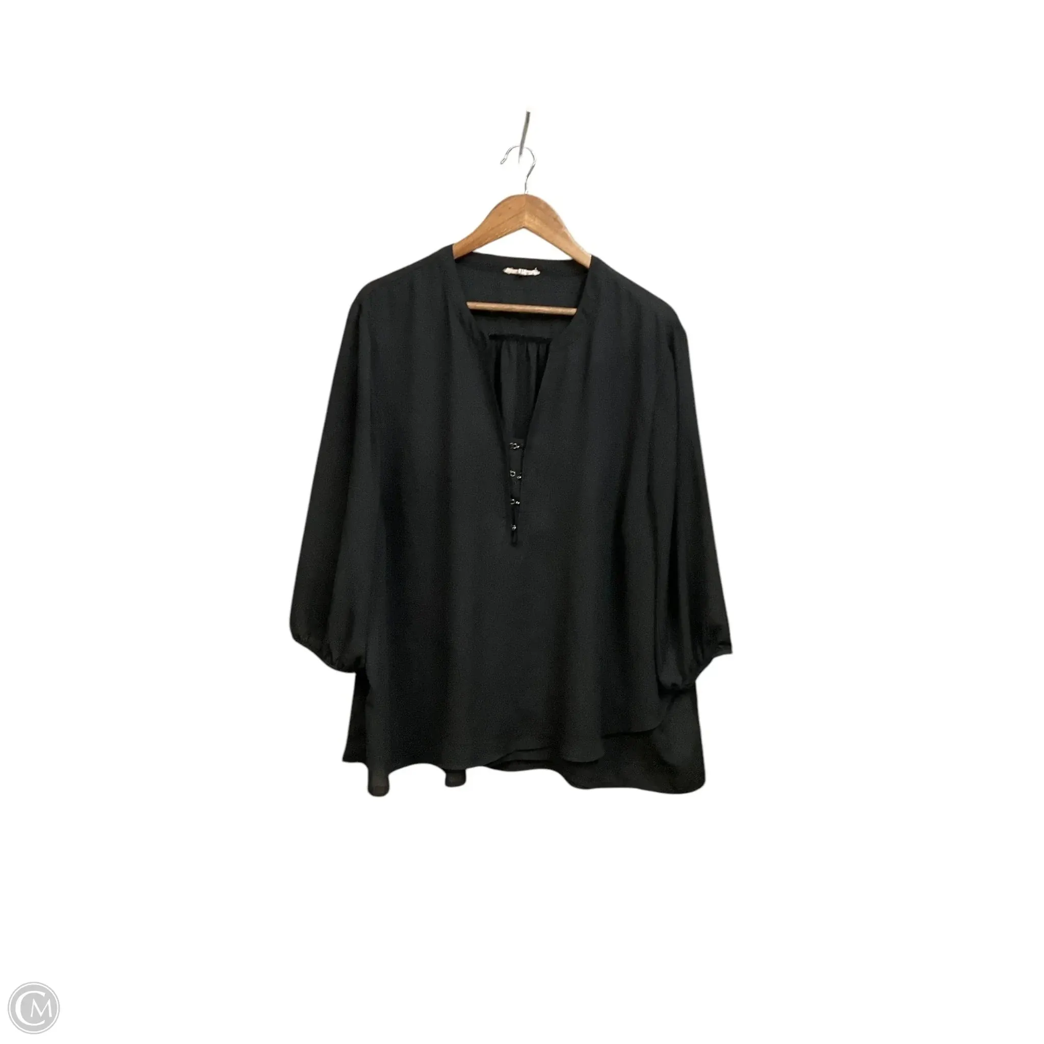 Blouse 3/4 Sleeve By Maurices In Black, Size: 3x