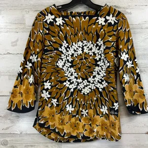 Blouse 3/4 Sleeve By VETRA In Brown, Size: M