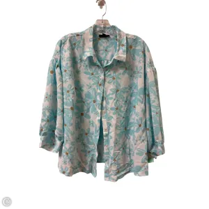 Blouse Long Sleeve By Alfani In Blue, Size: 2x