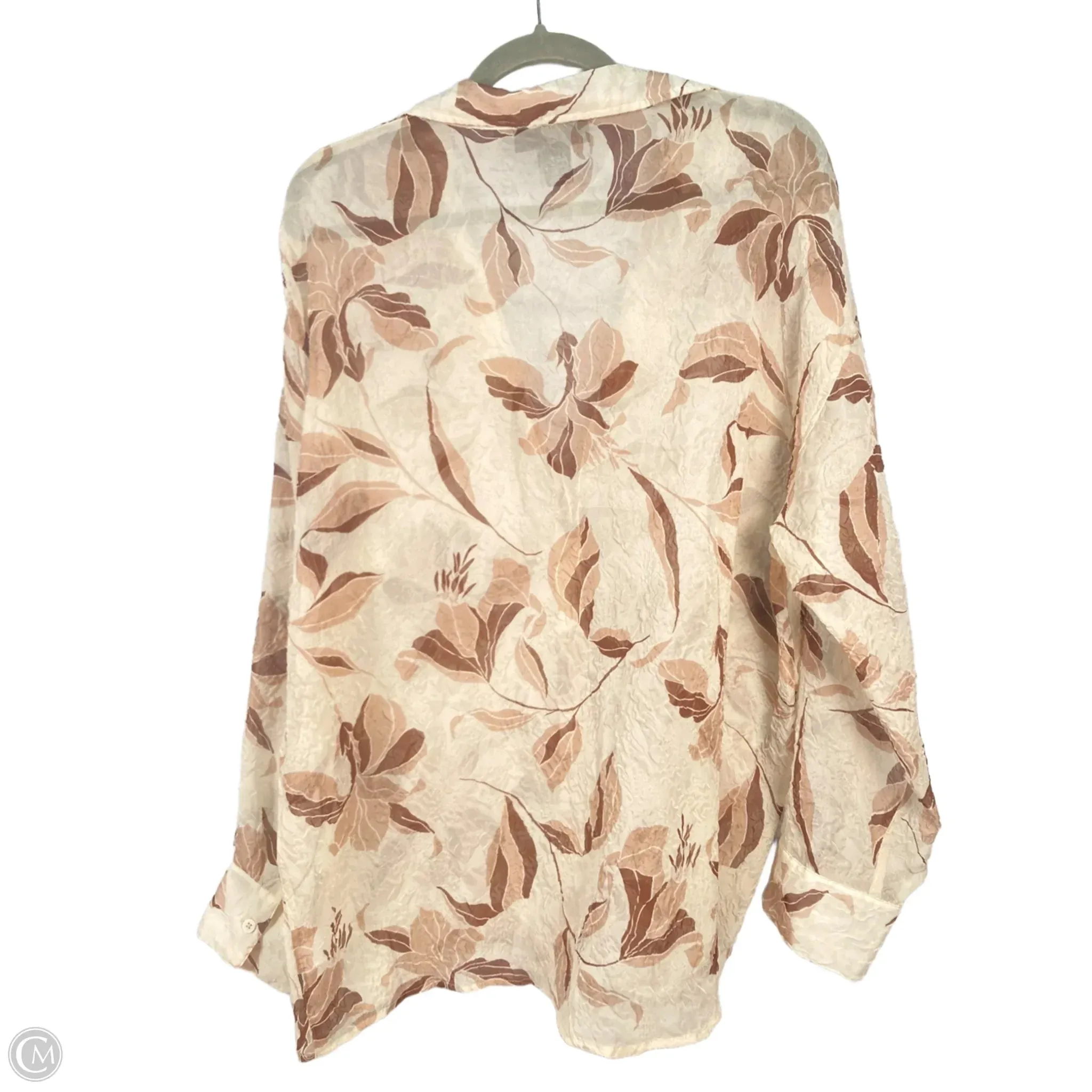 Blouse Long Sleeve By Bailey 44 In Brown & Tan, Size: Xl