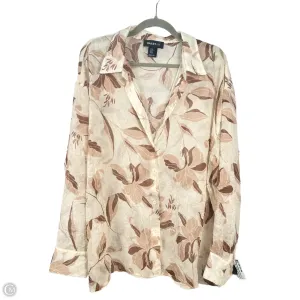 Blouse Long Sleeve By Bailey 44 In Brown & Tan, Size: Xl