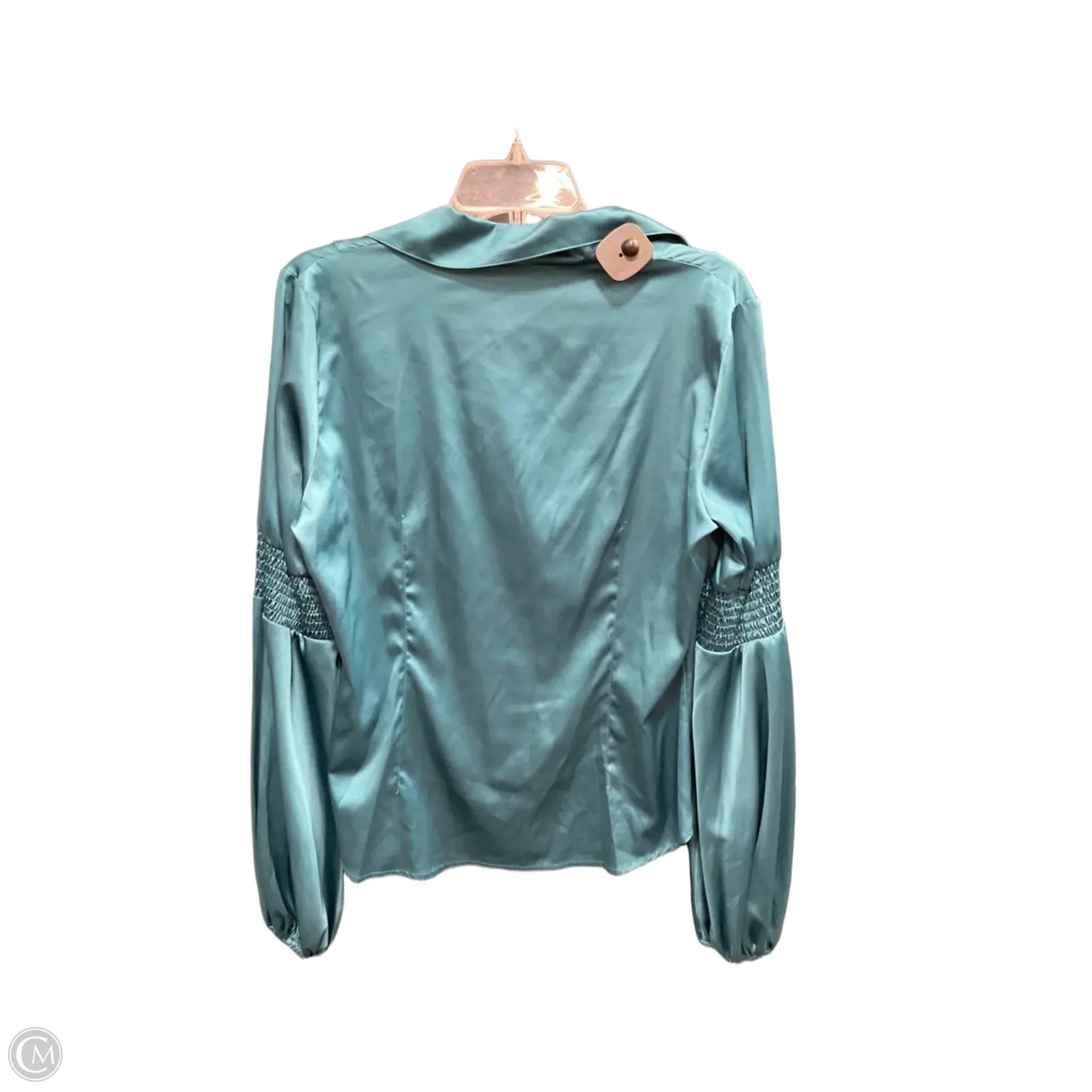Blouse Long Sleeve By Bisou Bisou In Green, Size: L