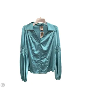 Blouse Long Sleeve By Bisou Bisou In Green, Size: L