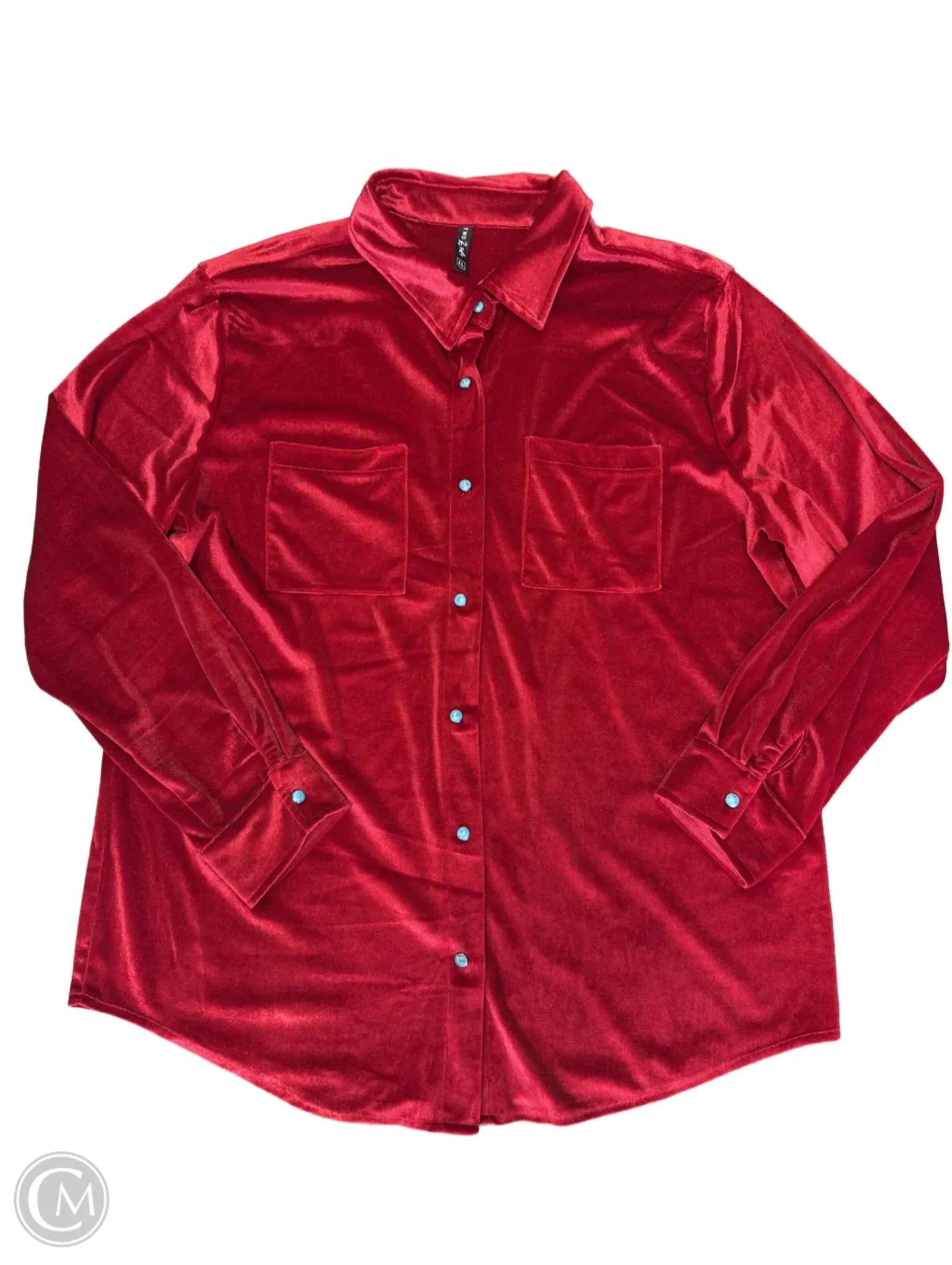 Blouse Long Sleeve By Clothes Mentor In Red, Size: Xl