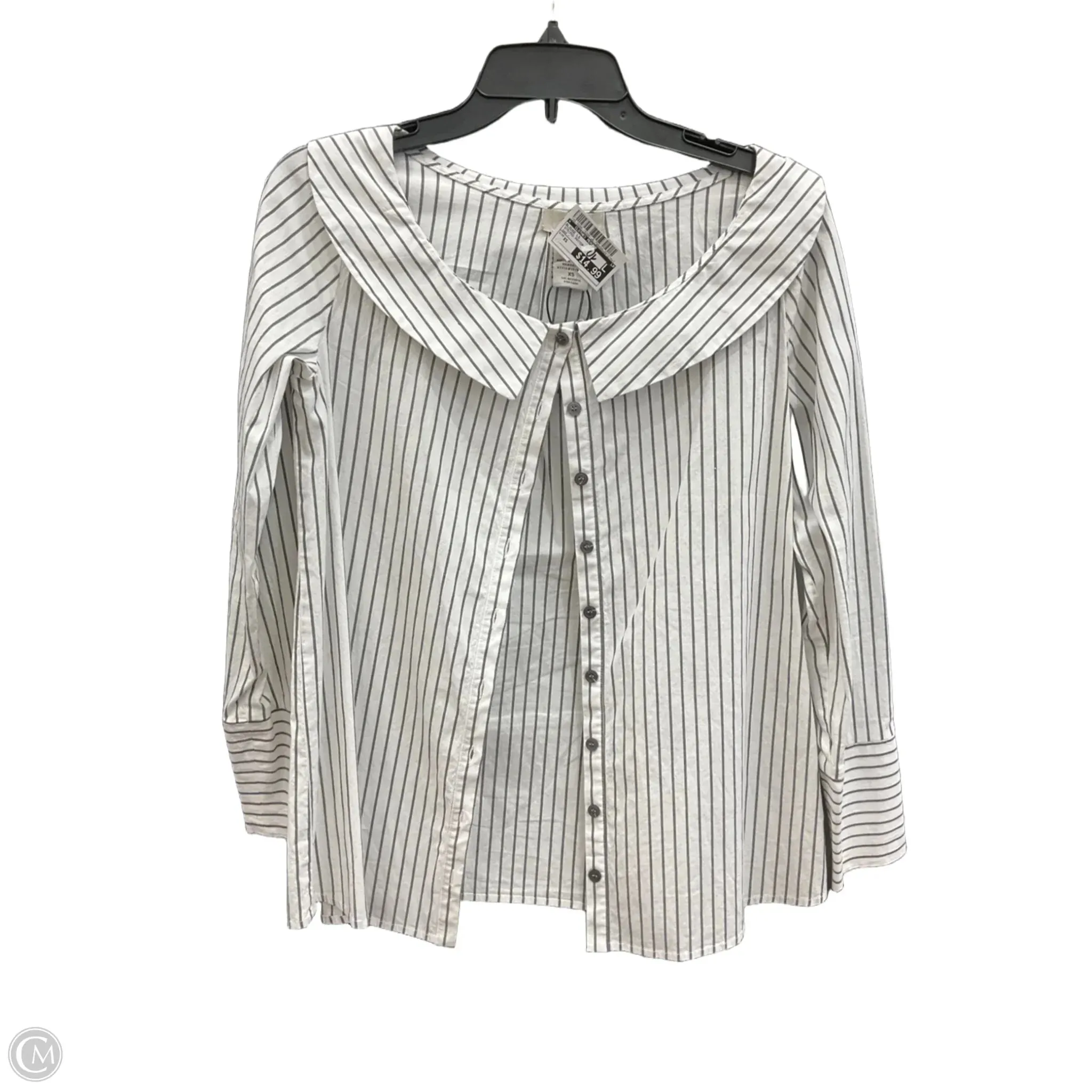 Blouse Long Sleeve By Clothes Mentor In Striped Pattern, Size: Xs