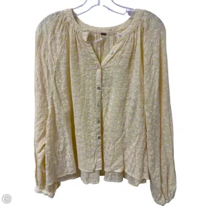 Blouse Long Sleeve By Free People In Yellow, Size: S