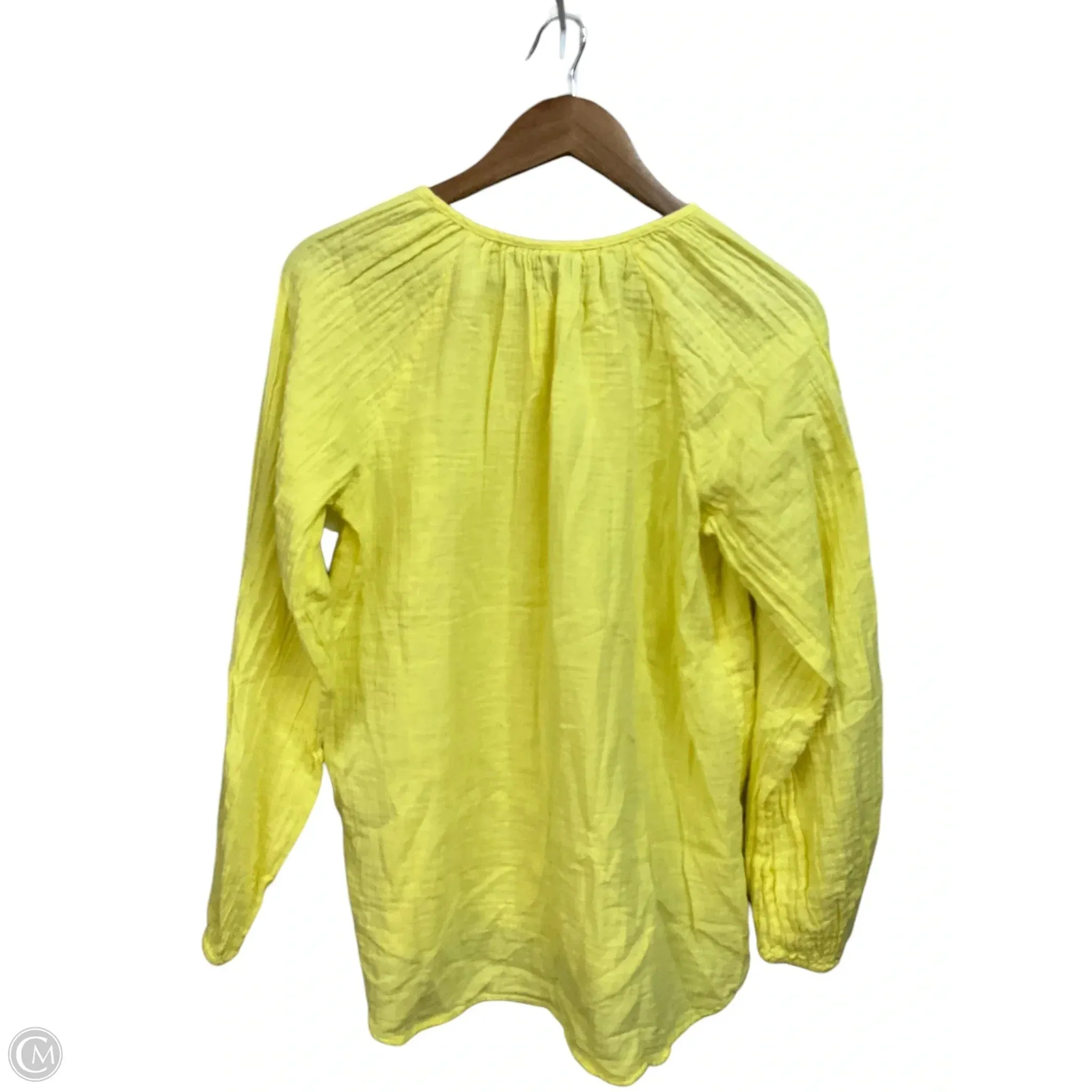 Blouse Long Sleeve By Gap In Yellow, Size: M