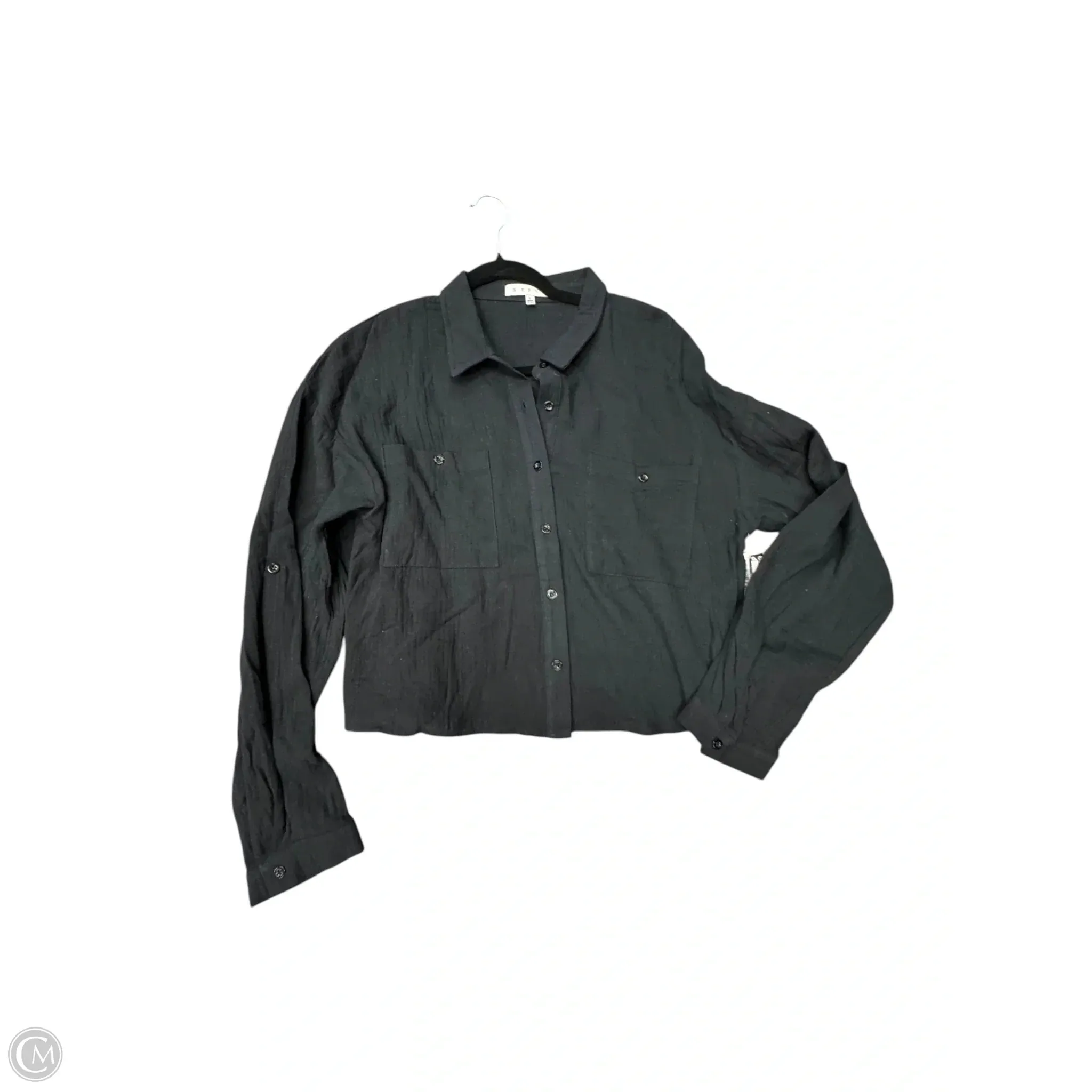 Blouse Long Sleeve By Hyfve In Black, Size: L