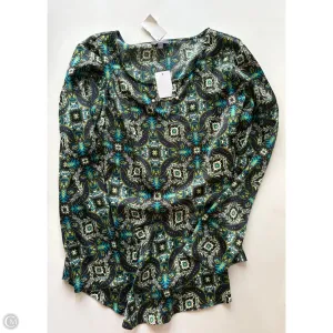Blouse Long Sleeve By Limited In Green, Size: L