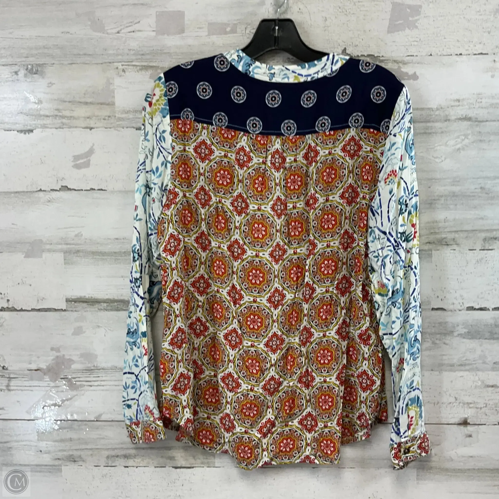 Blouse Long Sleeve By Maeve In Blue & Red, Size: S