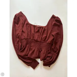 Blouse Long Sleeve By Paper Crane In Brown, Size: S
