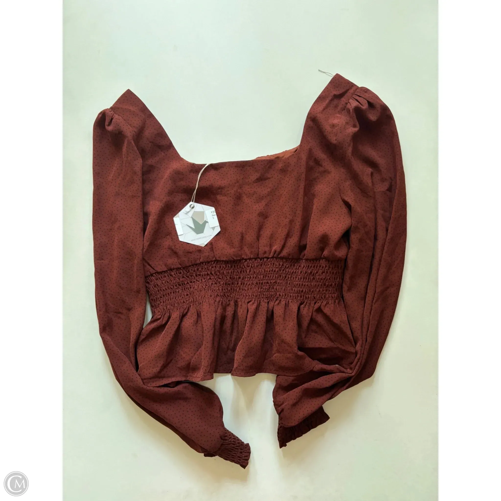 Blouse Long Sleeve By Paper Crane In Brown, Size: S