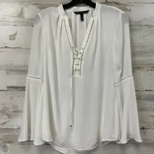 Blouse Long Sleeve By White House Black Market In White, Size: Xs