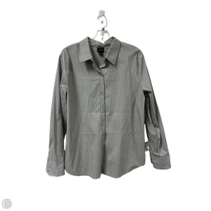 Blouse Long Sleeve By Worthington In Grey, Size: Xl