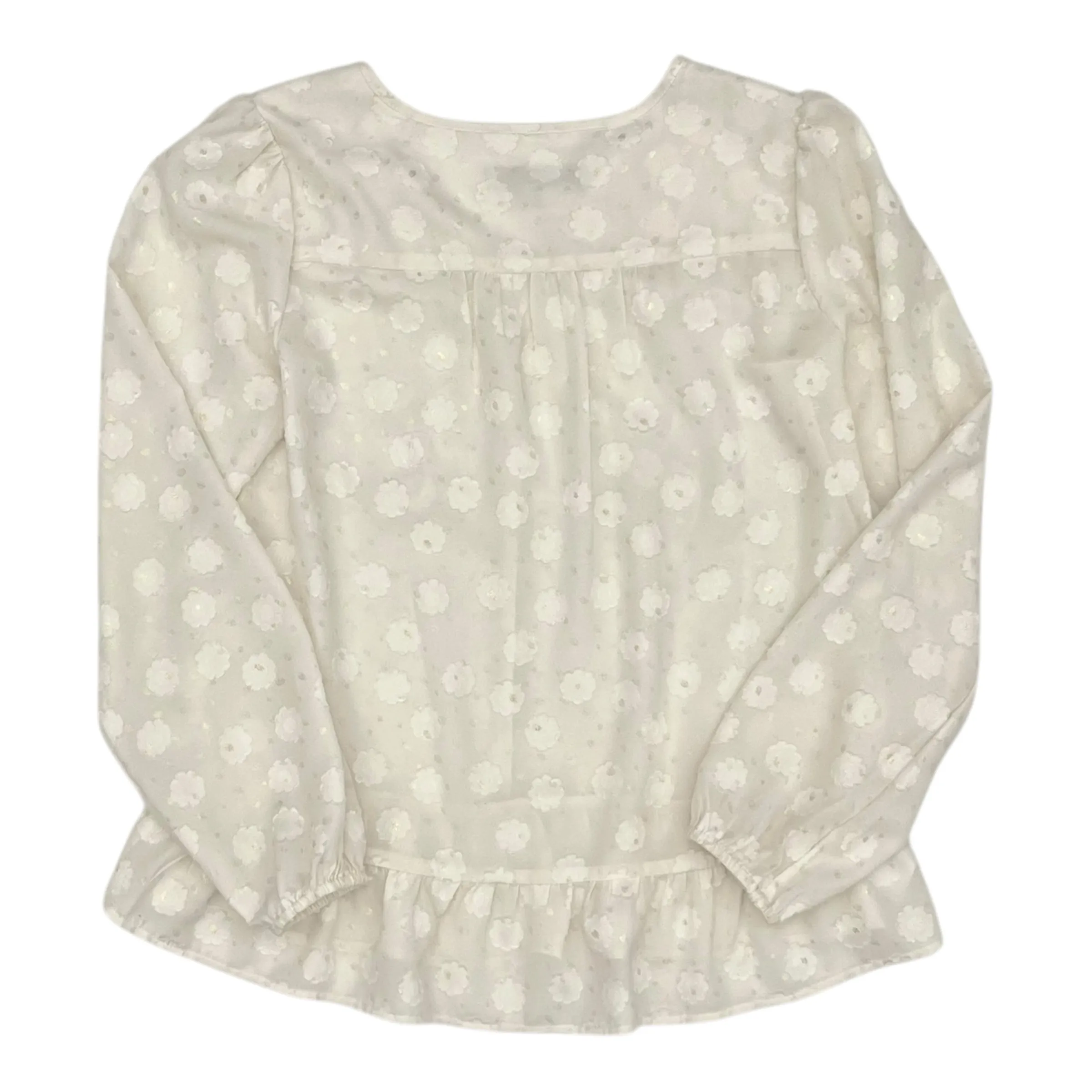 Blouse Ls By Loft In Cream, Size:Xs