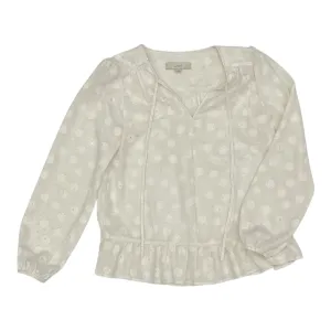 Blouse Ls By Loft In Cream, Size:Xs
