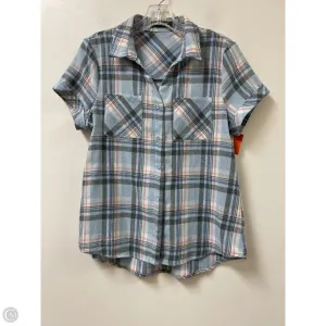 Blouse Short Sleeve By Allegra K In Blue, Size: M