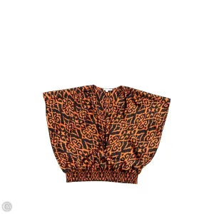 Blouse Short Sleeve By Chicos In Orange, Size: 10