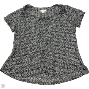 Blouse Short Sleeve By Loft In Black & White, Size: M