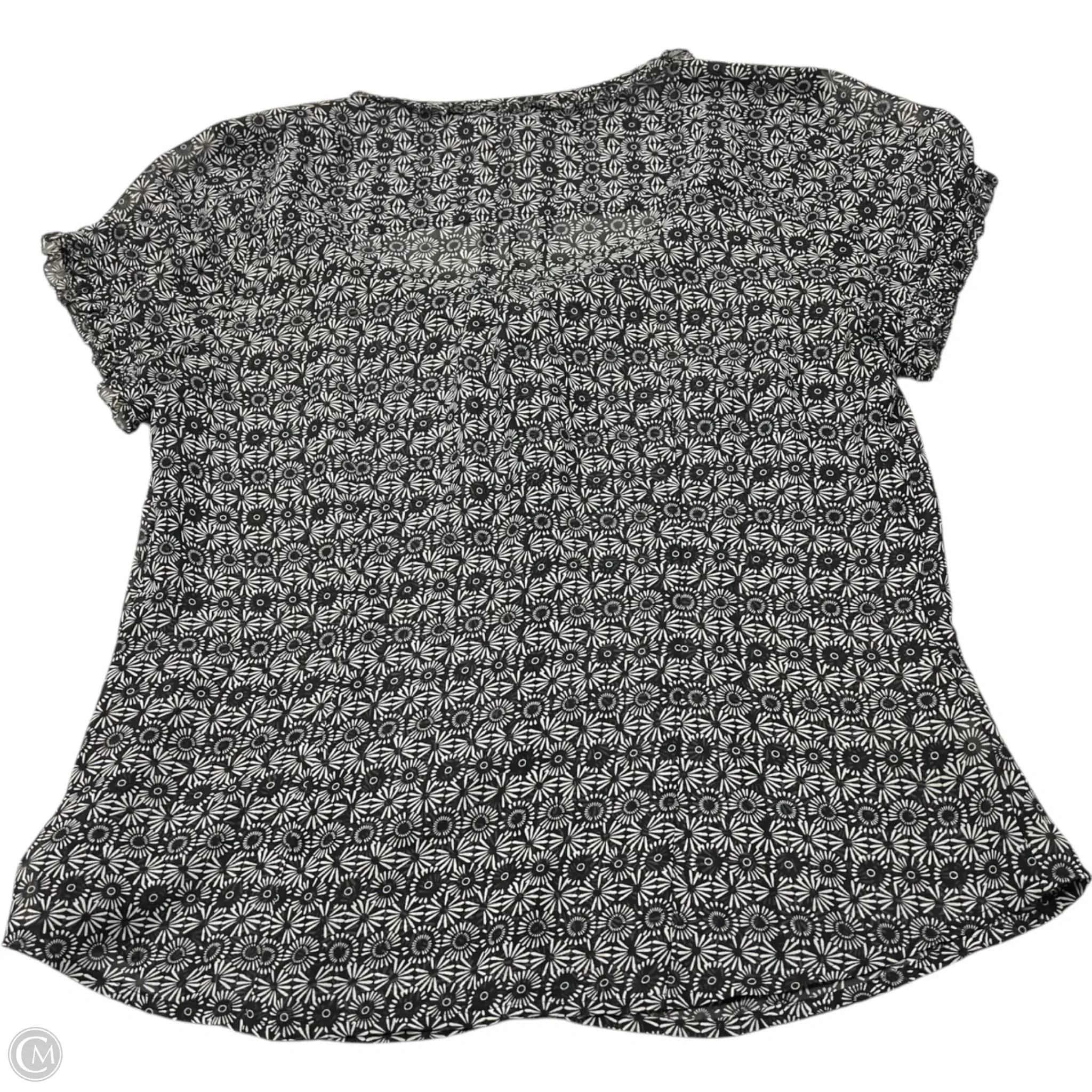 Blouse Short Sleeve By Loft In Black & White, Size: M