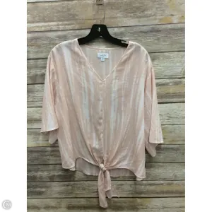 Blouse Short Sleeve By Mudpie In Peach, Size: S