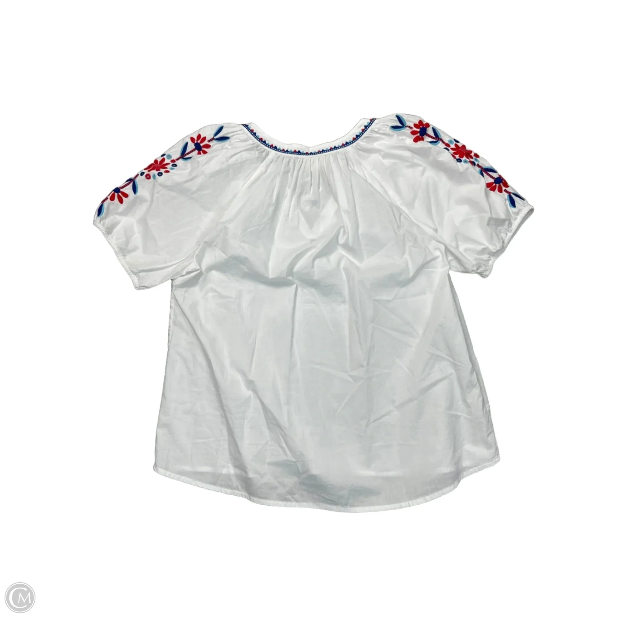 Blouse Short Sleeve By St Johns Bay In White, Size: Xl