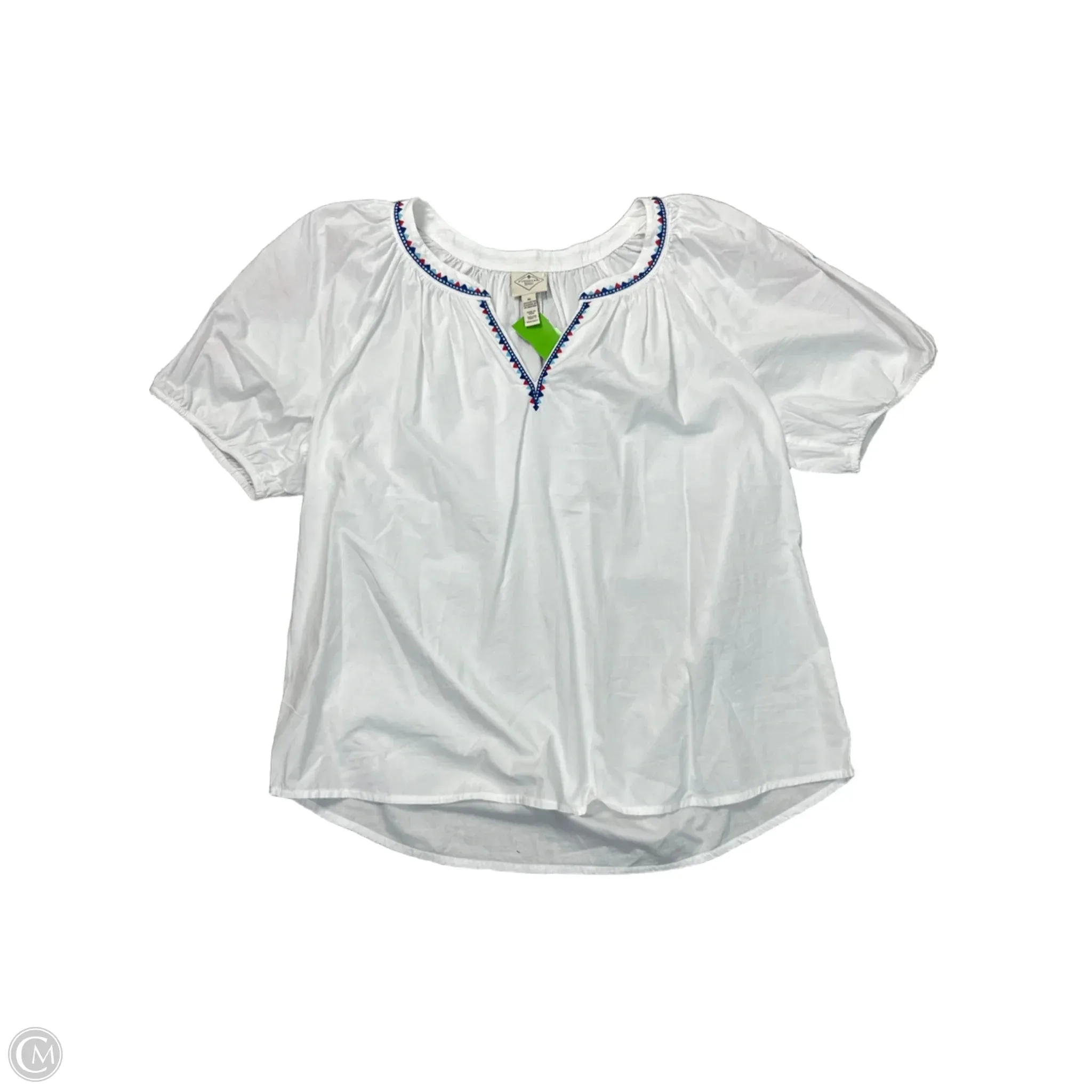 Blouse Short Sleeve By St Johns Bay In White, Size: Xl