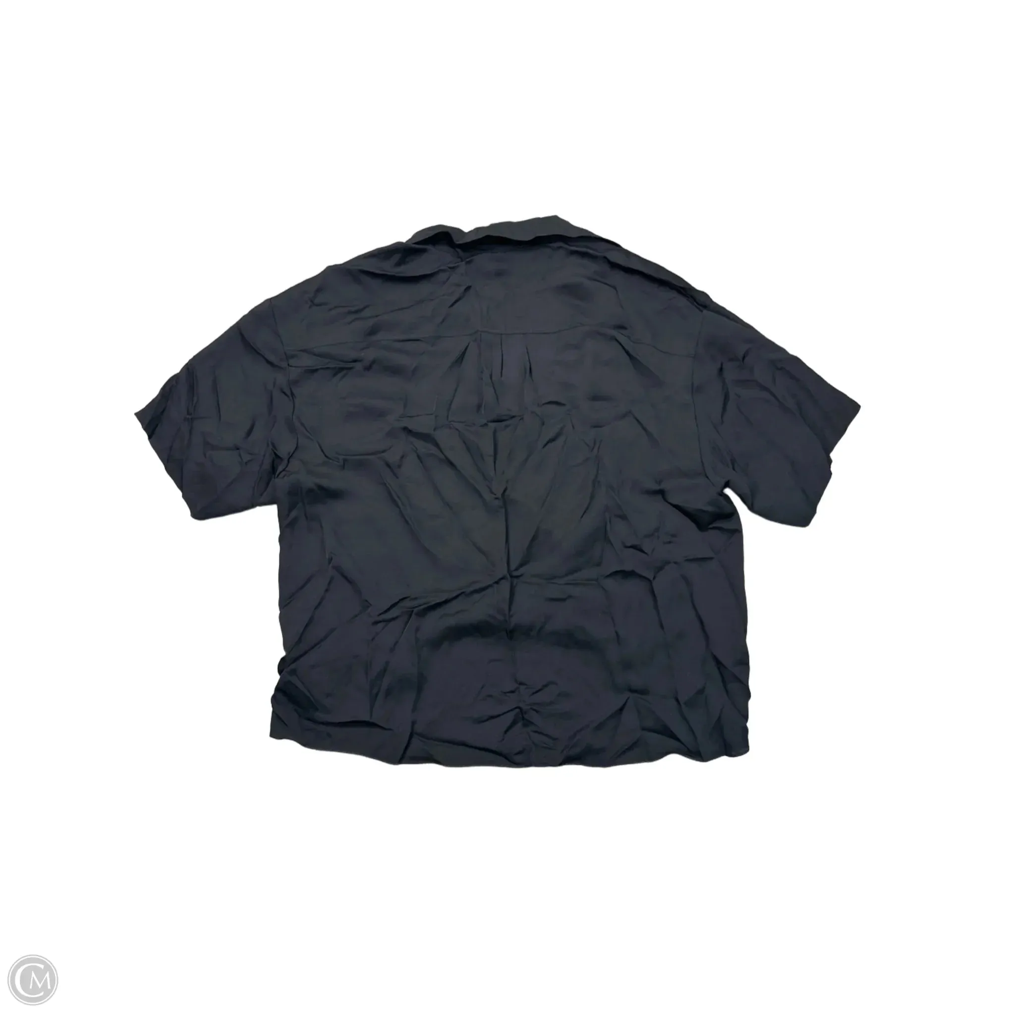 Blouse Short Sleeve By Theory In Black, Size: L
