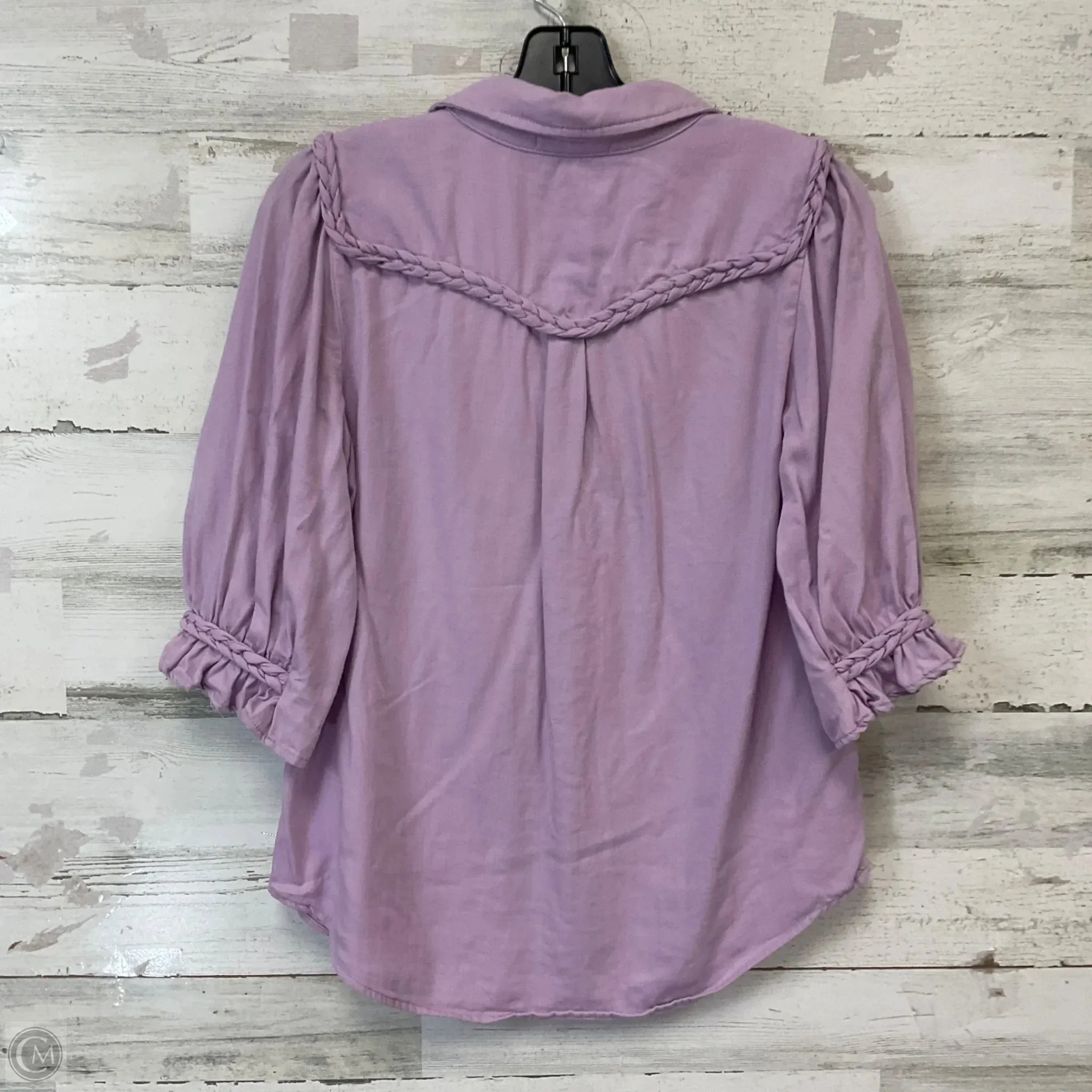 Blouse Short Sleeve By Wit & Wisdom In Purple, Size: Xs