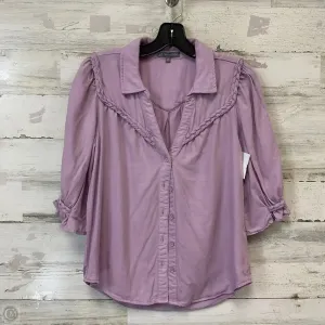 Blouse Short Sleeve By Wit & Wisdom In Purple, Size: Xs