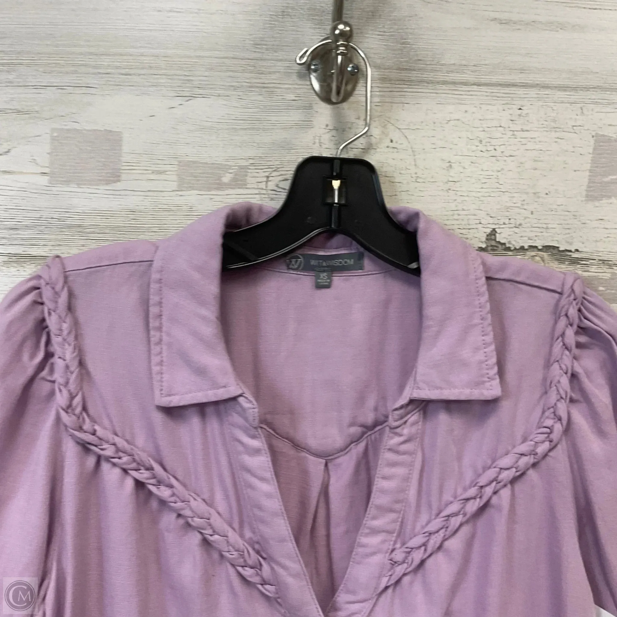 Blouse Short Sleeve By Wit & Wisdom In Purple, Size: Xs