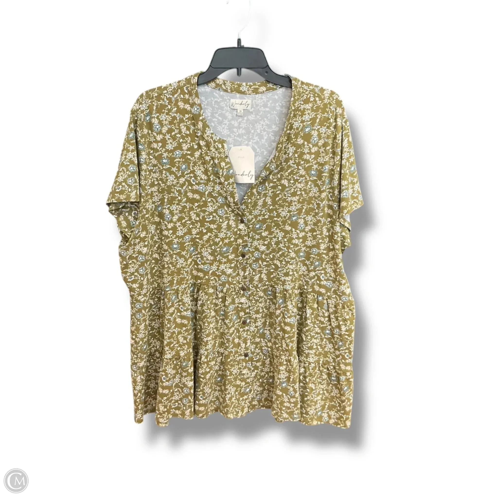 Blouse Short Sleeve By Wonderly In Floral Print, Size: 3x