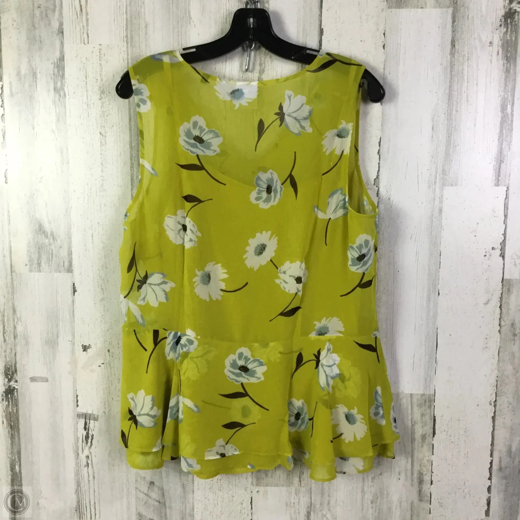 Blouse Sleeveless By Cabi In Yellow, Size: L