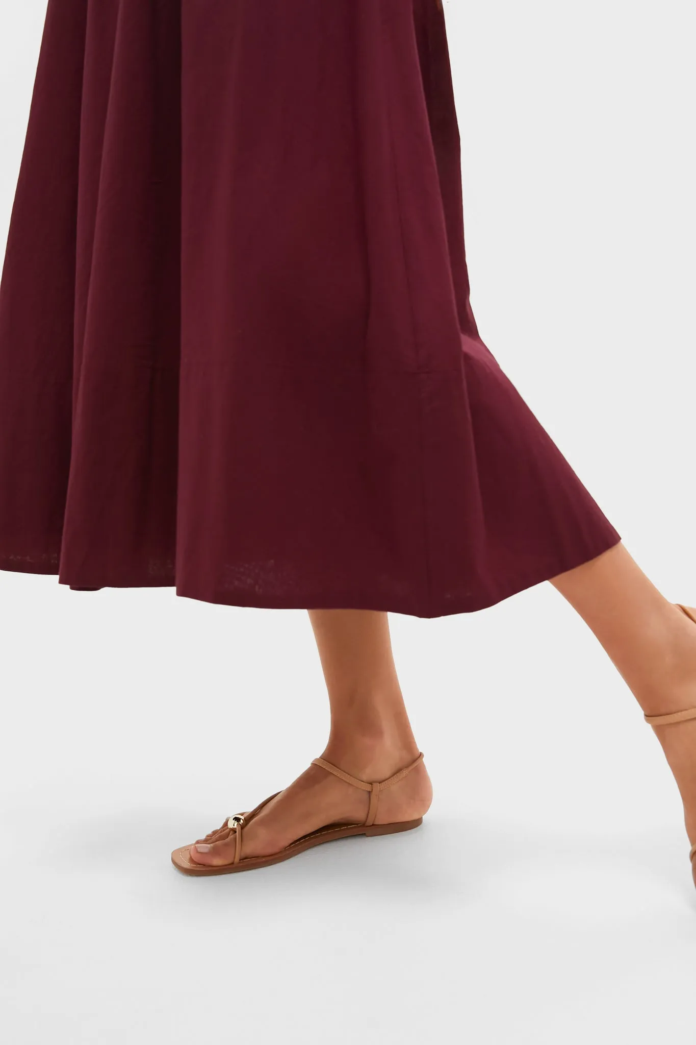 Bordeaux Eldora Midi Dress